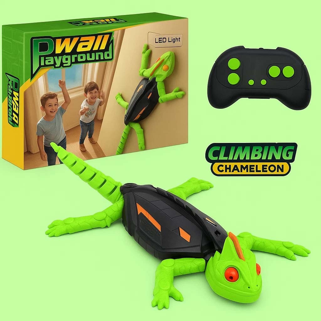 Wall Climbing RC Chameleon Toy for Kids, Rechargeable Remote Control Lizard Toy