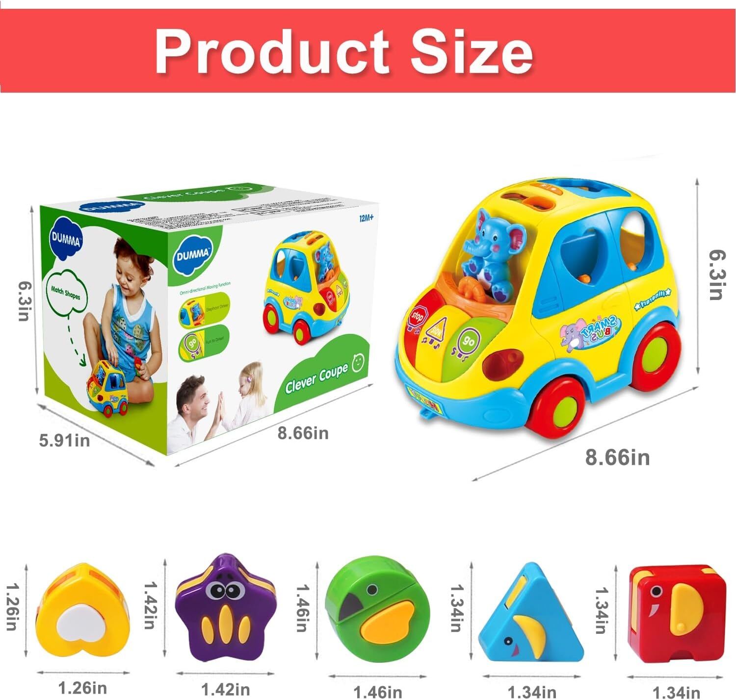 Baby Toys 1218 Months Musical Bus Toys For 1 2 3 4+year Old Boys Girls Giftsearl