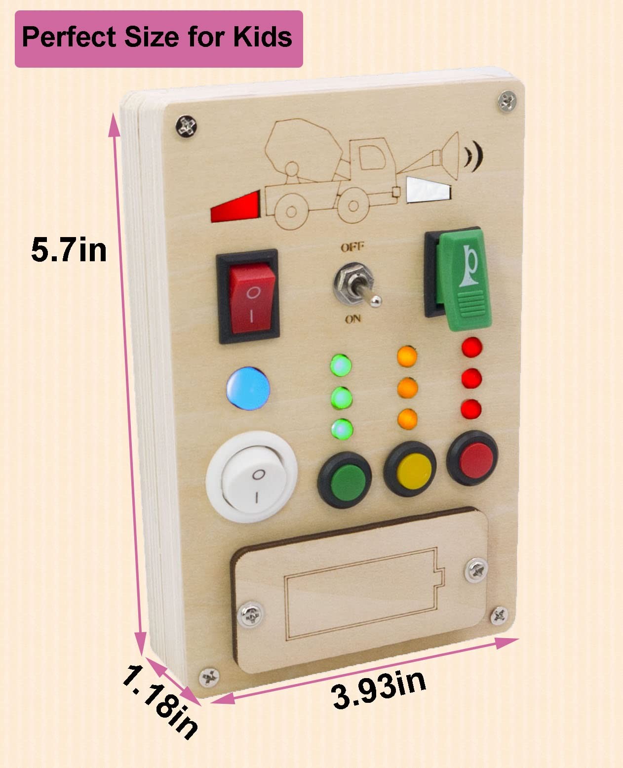Falecha Busy Board Montessori Toys for 1 Year Old Led Button Push Toys Light