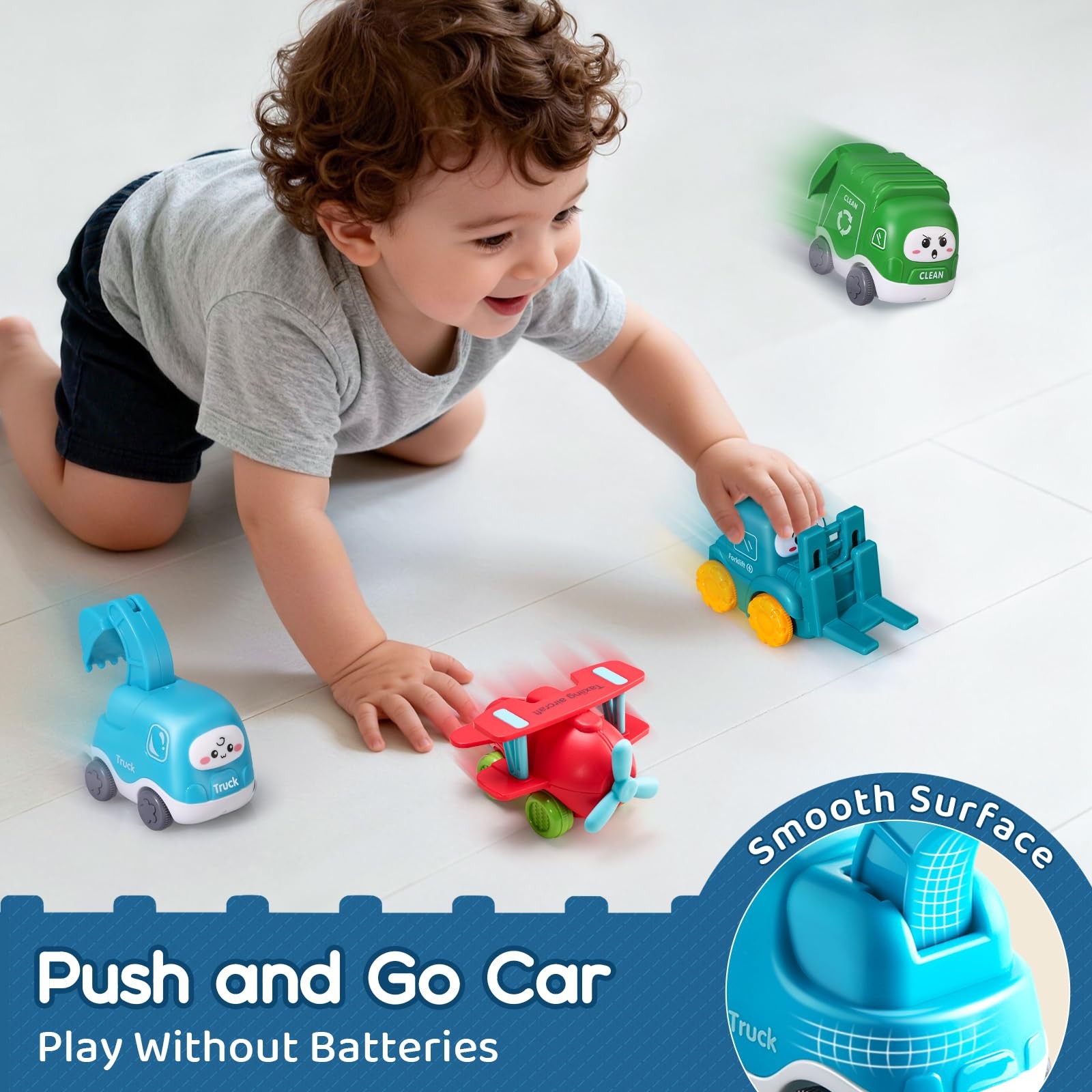 Big Cartoon Truck Car Toys for 1 Year Old Boy with Small, Colorful