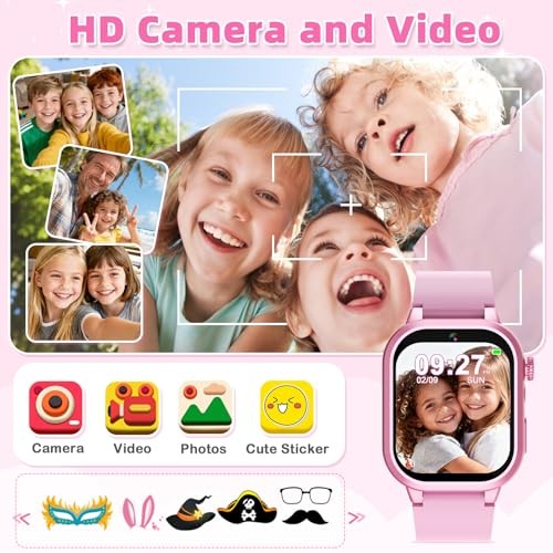 Kids Smart Watch Girls Gift for Girl Aged 5-12 – 40 Games HD TouchScreen – Pink