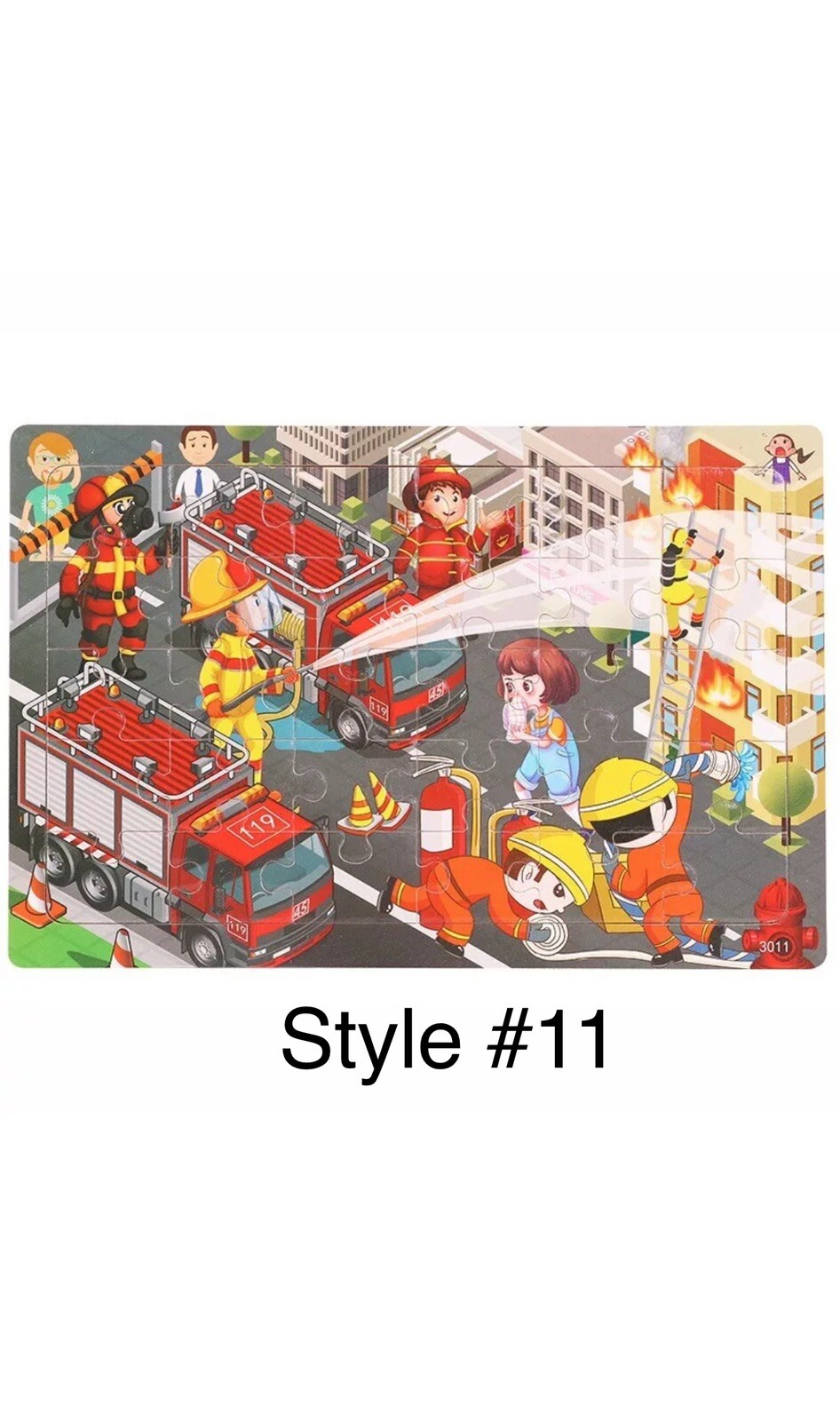30 Pcs Children Wooden Puzzle Cartoon Vehicle Animal Learning Kids 3-7 Years
