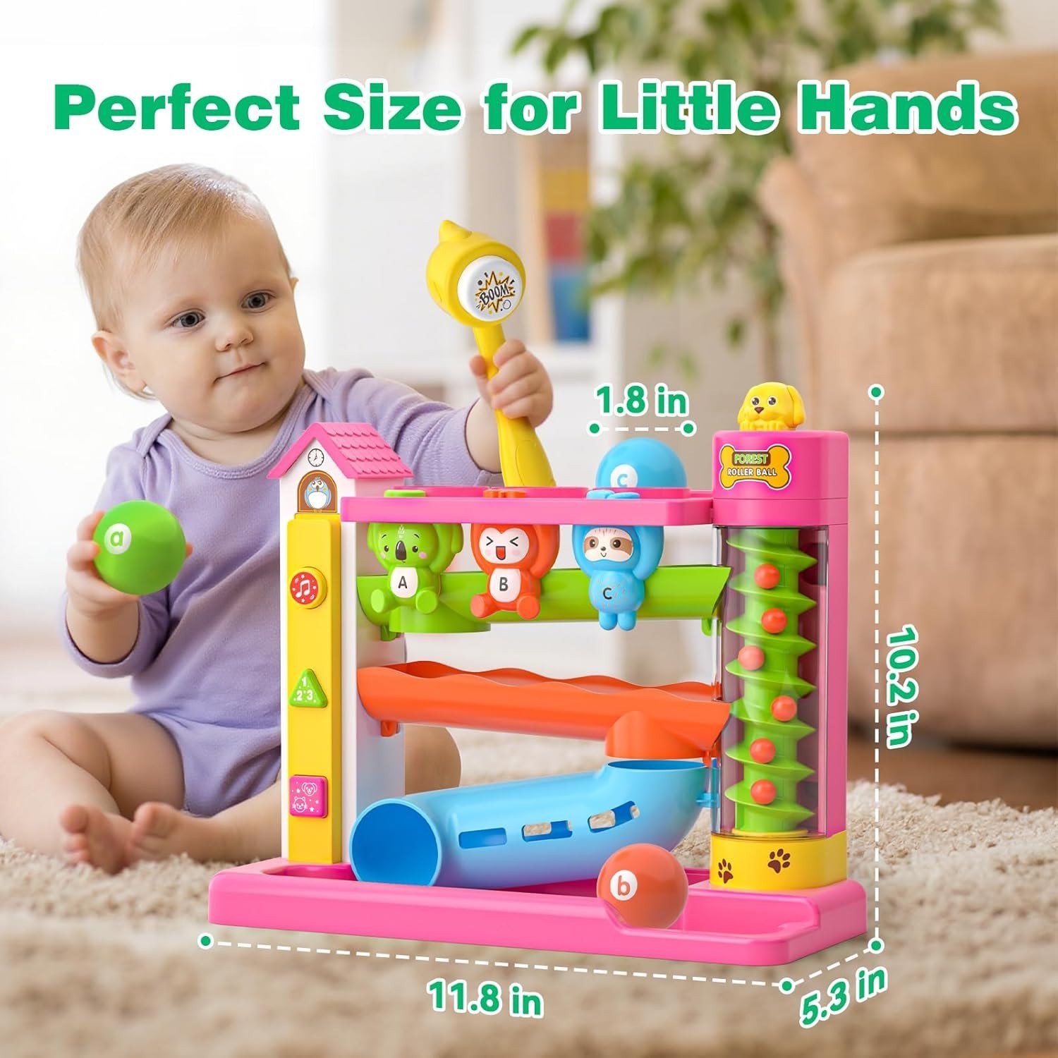 Musical Bilingual Ball Drop Toy w/ Lights – Toddler Gift 12–18 Months NEW