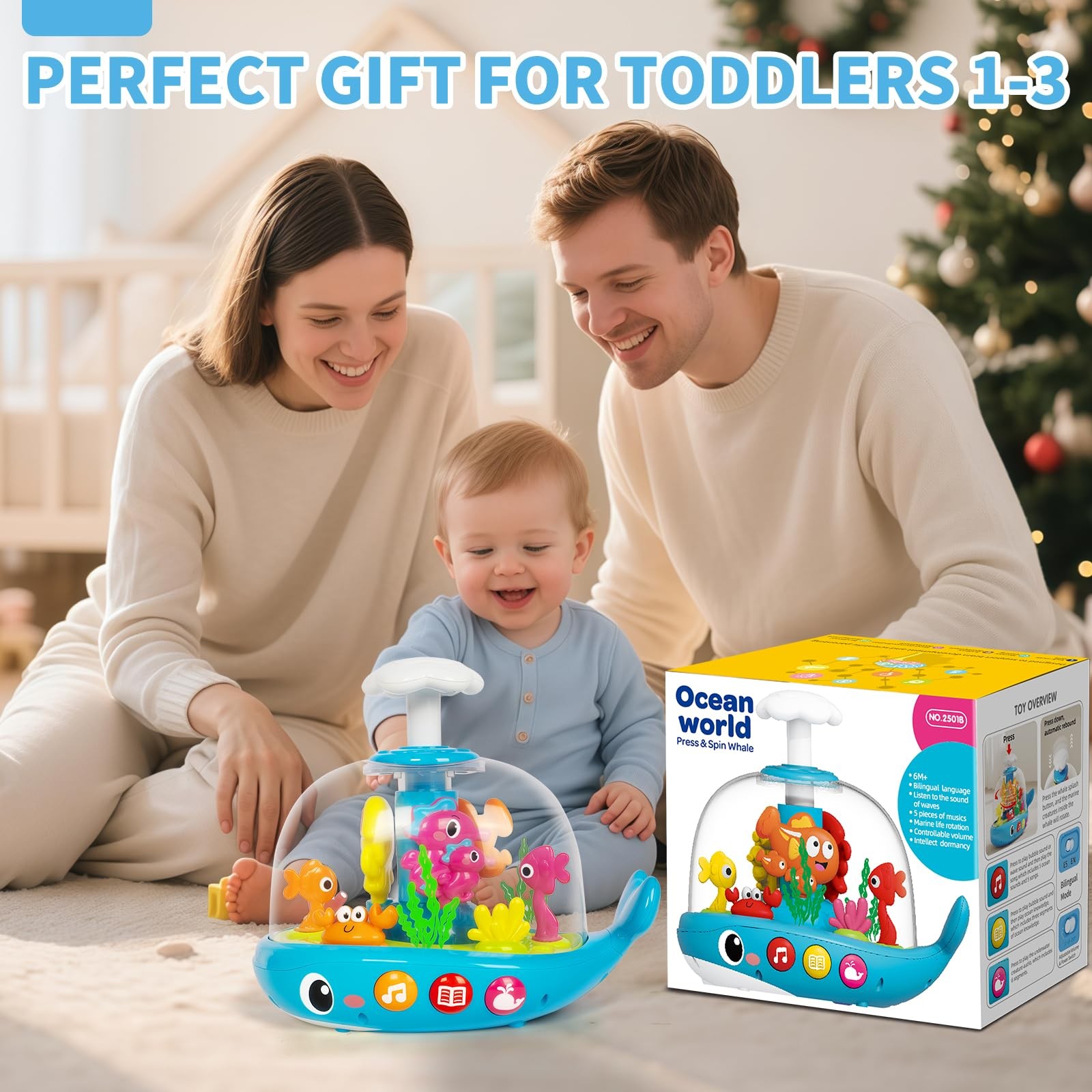 Baby Toys 6-12 Months, Musical Aquarium Infant Toys for 7 8 9 10 11 Months, E…