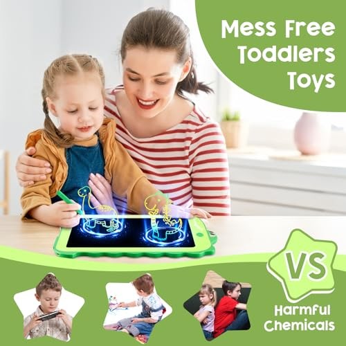 LCD Writing Tablet for Kids, Colorful Toddlers Toys Drawing Board, Green