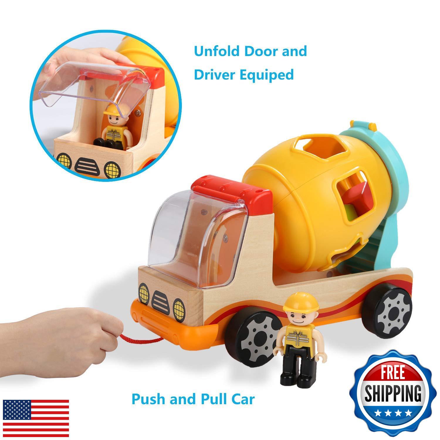 TOP BRIGHT Wooden Shape Sorter Toys for Toddlers Learning Sort and Match for