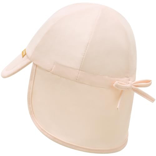 Adjustable Baby Sun Hats with UPF50+ & Neck Flap Protection 6-24 Months A-beige