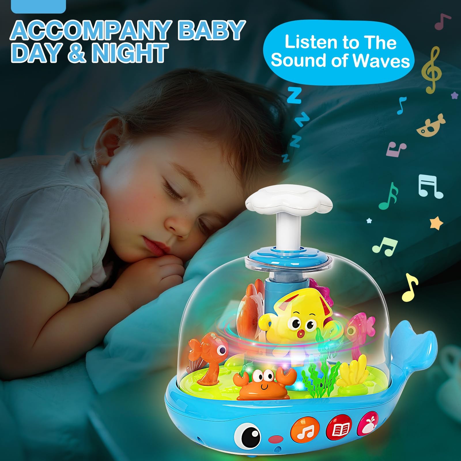 Baby Toys 6-12 Months, Musical Aquarium Infant Toys for 7 8 9 10 11 Months, E…