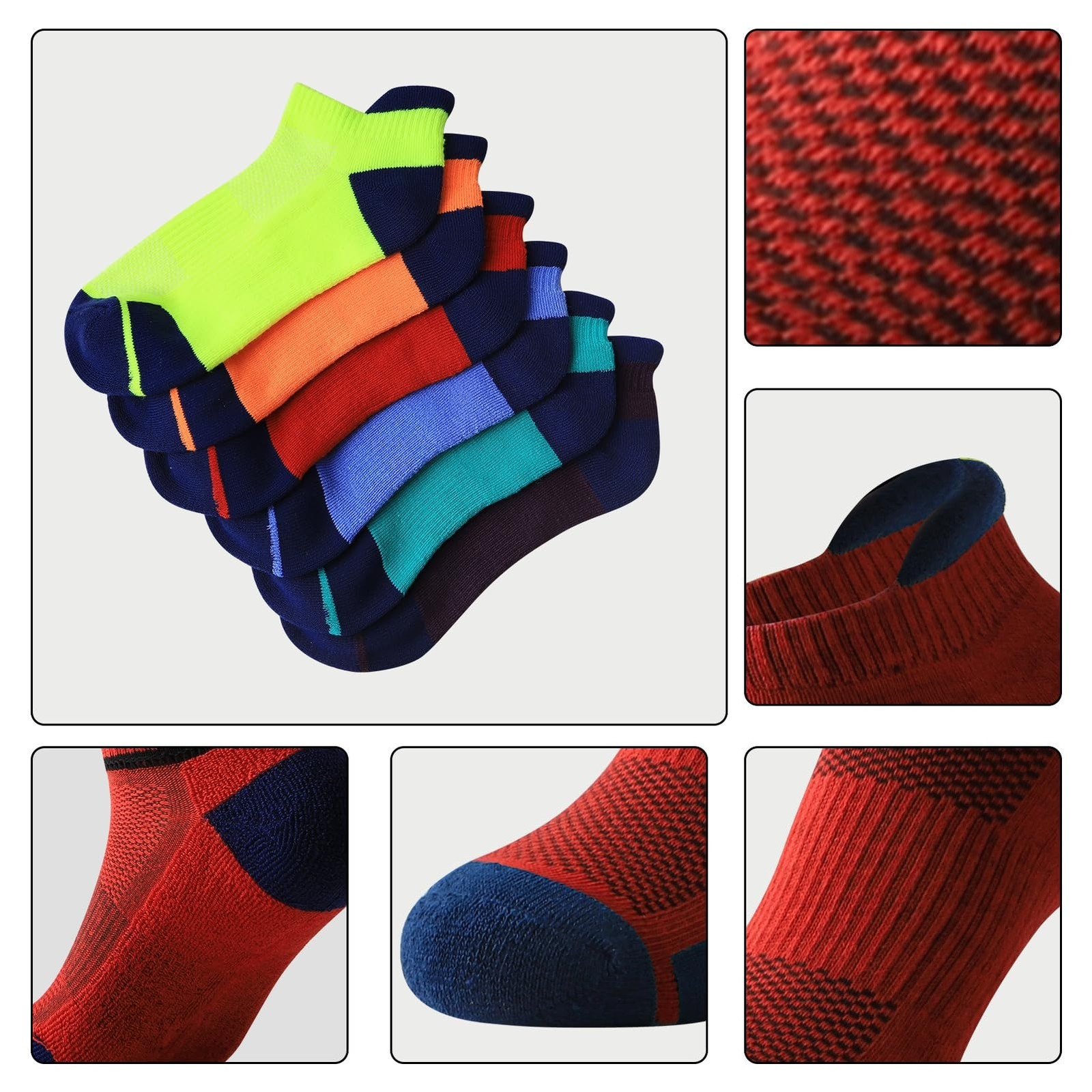 JOYNÉE Mens Ankle Athletic Low Cut Socks for Men Cushioned Running Sports W