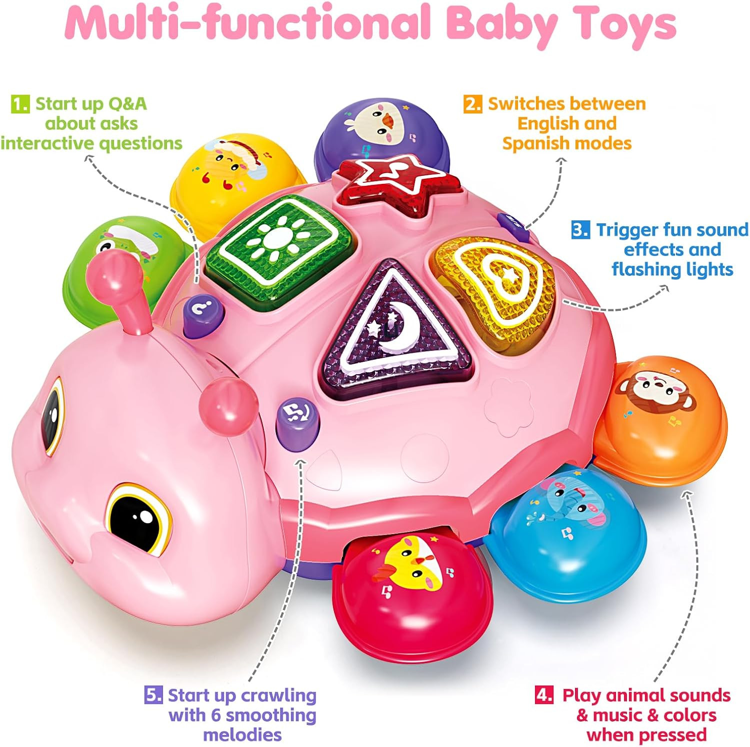 Baby Crawling Toys for 6-12 Months, Musical Toys for Infants 7 8 9 10 11 Months,