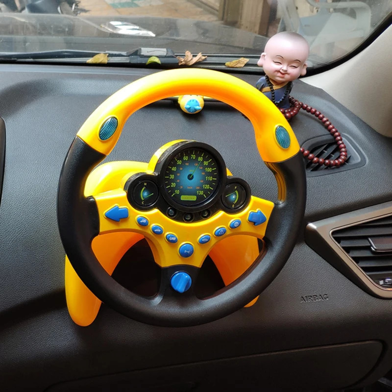 Infant Electric Steering Wheel Toy with Lights and Sounds for Early Learning
