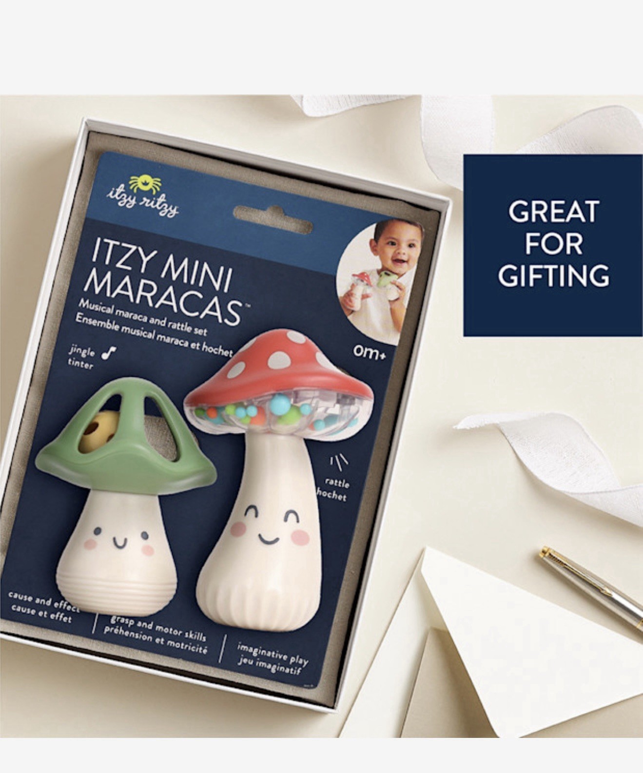 tzy Ritzy Itzy Mini Maracas Musical Rattle Toy Mushroom