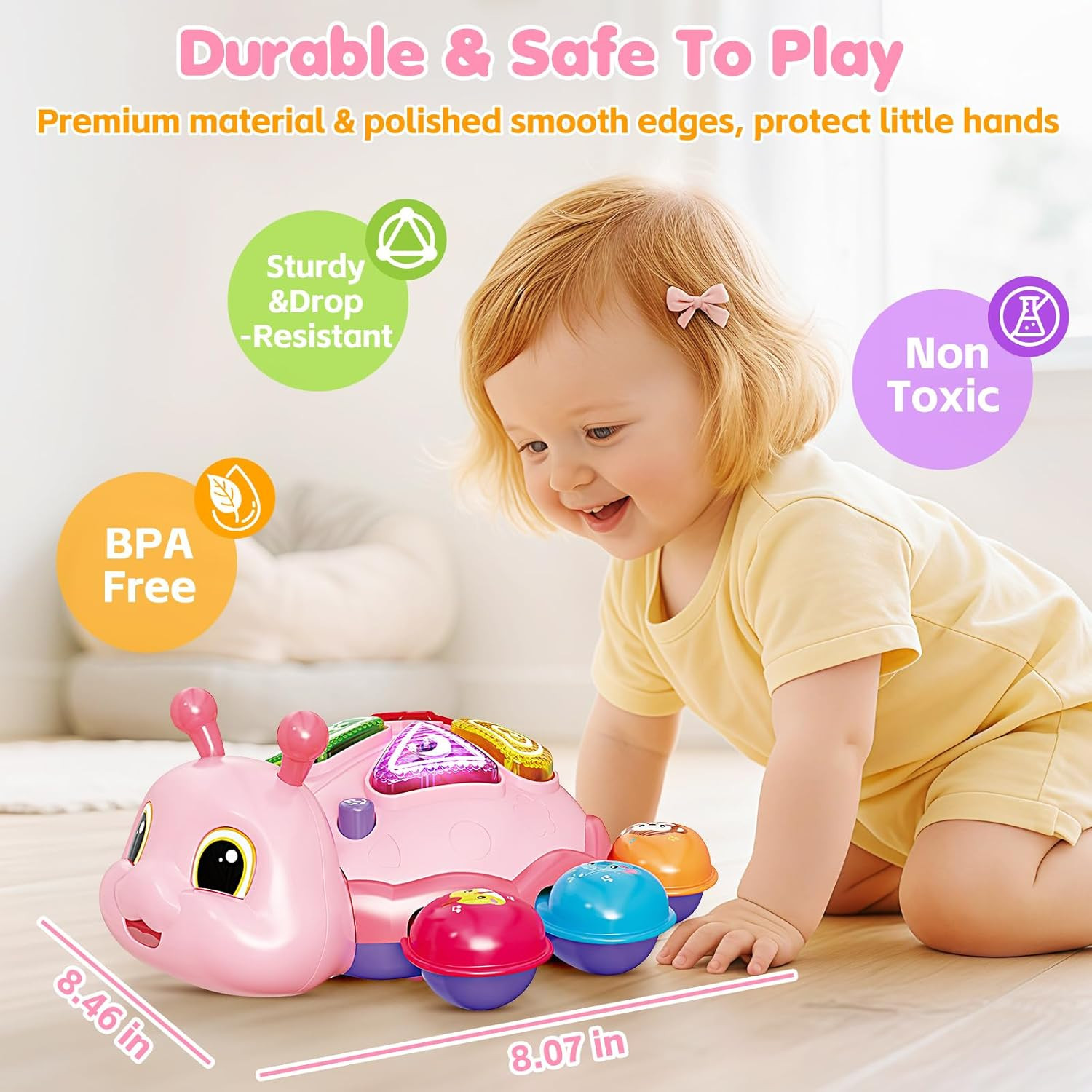 Baby Crawling Toys for 6-12 Months, Musical Toys for Infants 7 8 9 10 11 Months,