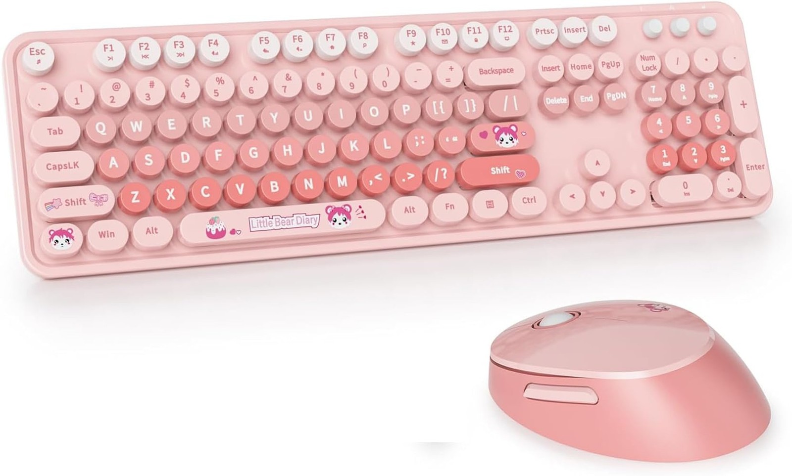 Mofii Wireless Keyboard and Mouse Combo,2.4G USB Multi-Color Cute Full Size K…