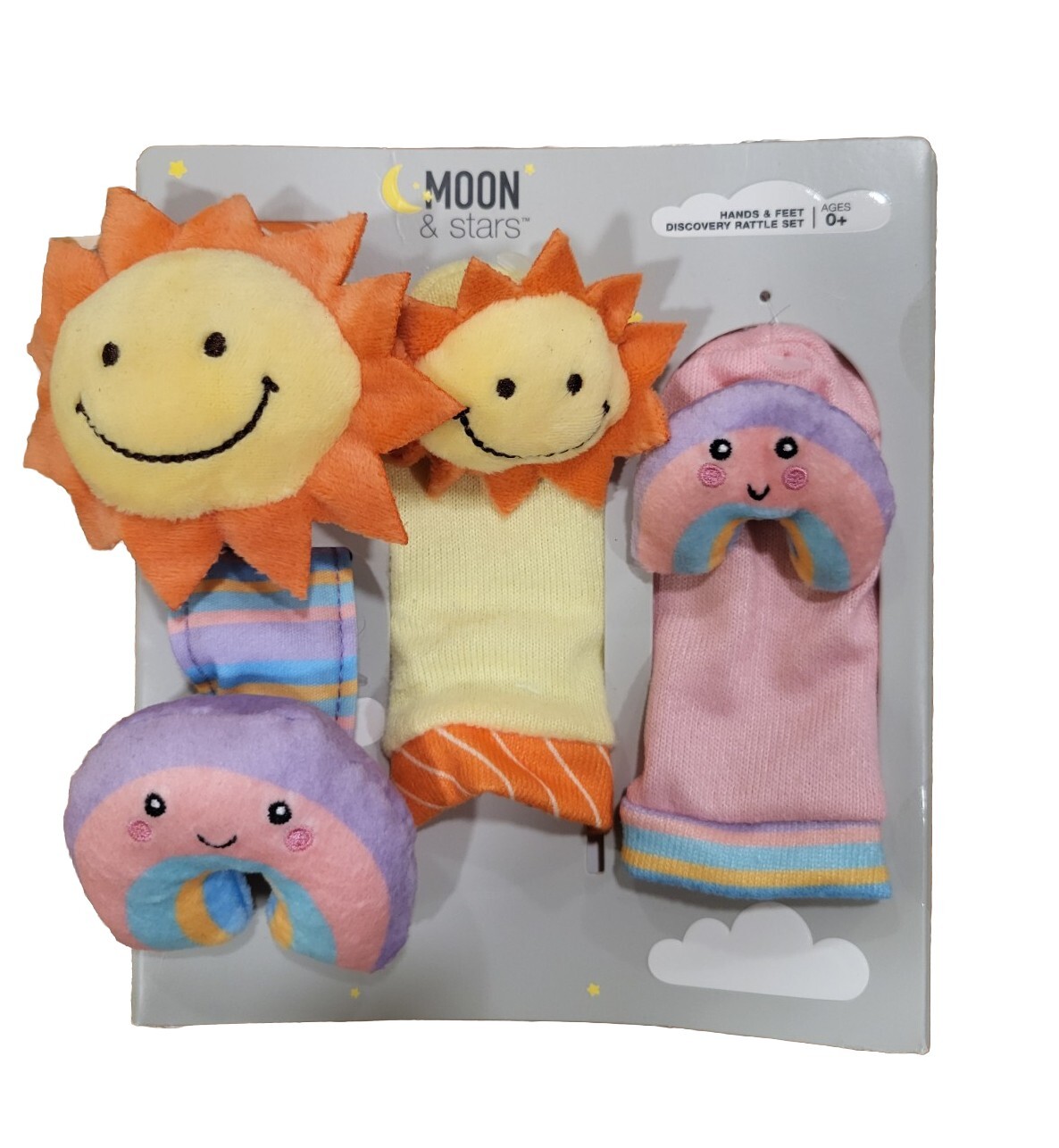 Baby Hands and Feet Discovery Rattle Set Developmental Unisex Sunshine Rainbow