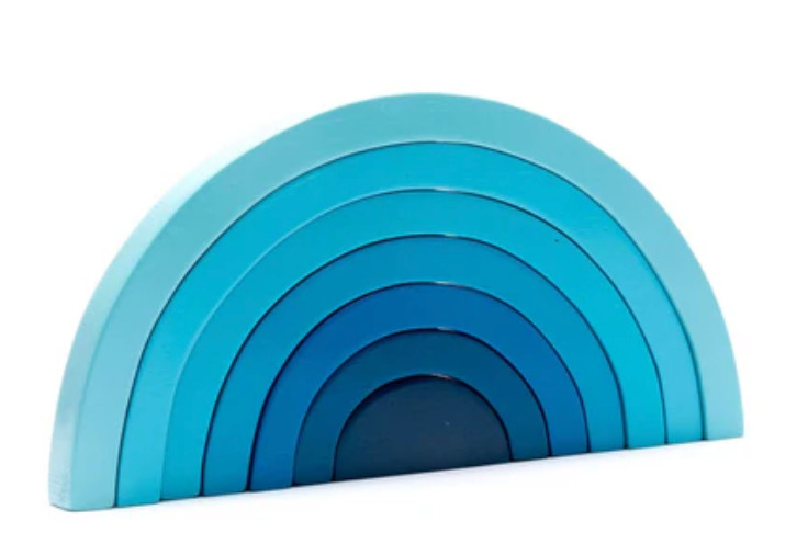 NEW Wooden Rainbow Stacking Toy – Montessori Stacking Activity Motor Skills Eco