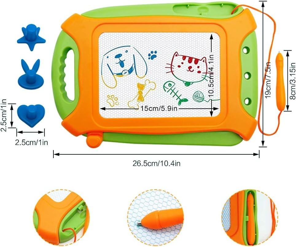 Erasable Toddler Doodle Board – Lightweight Magnetic Drawing Pad with Carry Bag