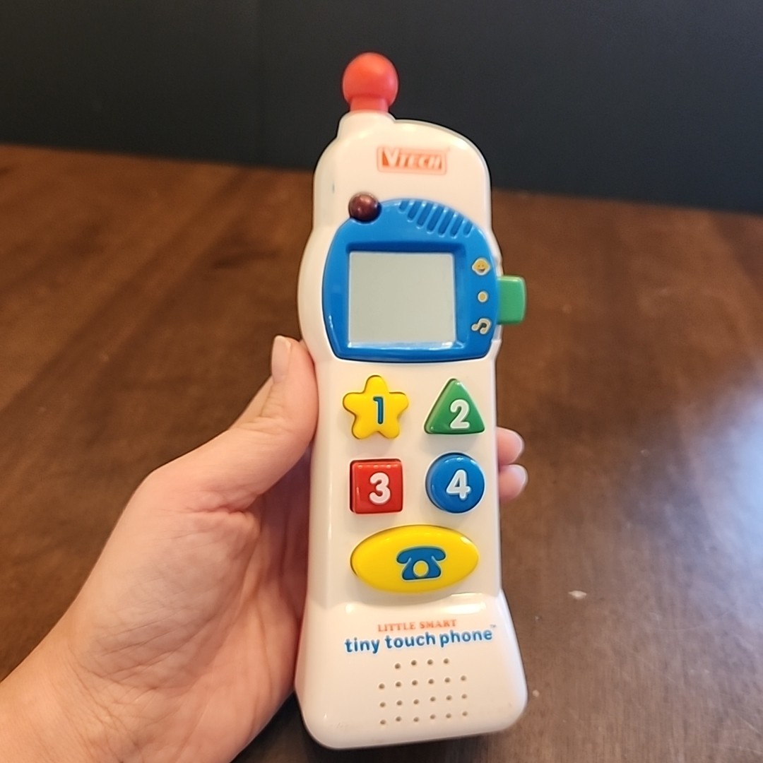 Vtg VTech Little Smart Tiny Touch Phone Plus Lights Up Musical Buttons Baby Toy