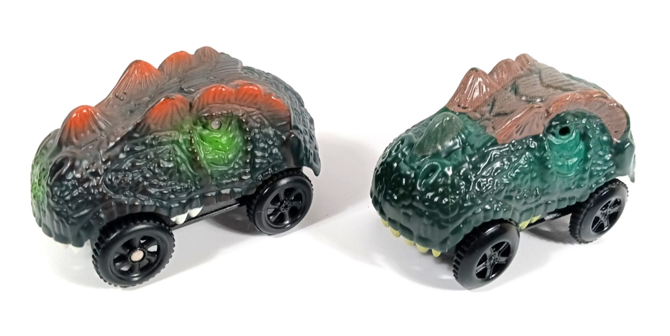 Dinosaur Head Monster Truck Toy Battery Powered Eyes Light Up 2 pack