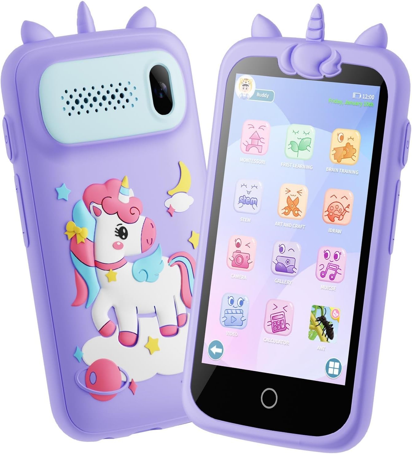 Kids Toys Phone, 3.97″ Touchscreen Mini Phones for Kids, Learning Phone Puzzl…