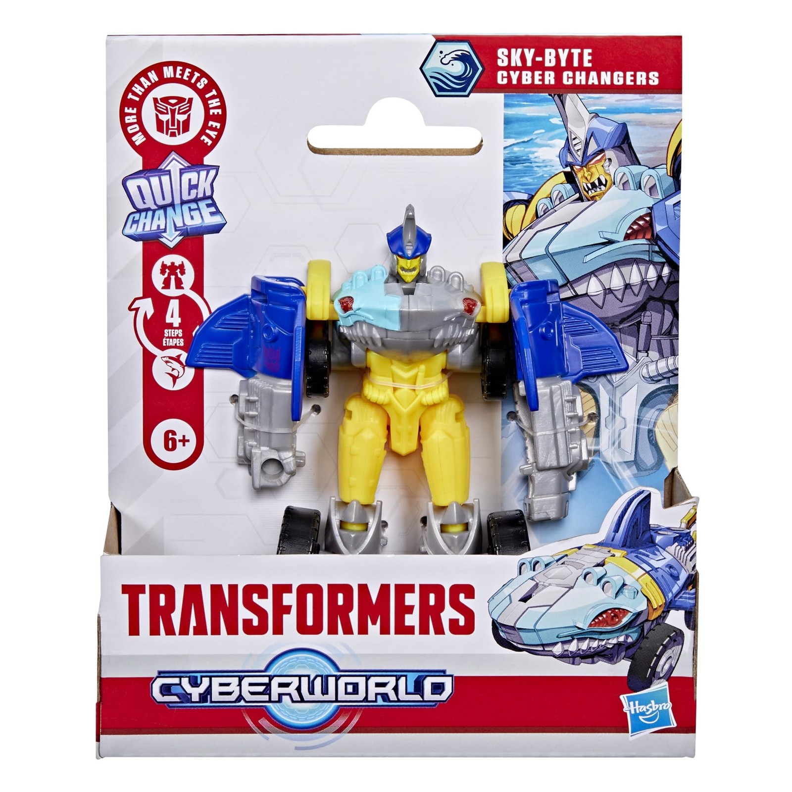 Transformers CYBERWORLD Sky-Byte Cyber Changers 4-Inch Action Figure, Quick C…