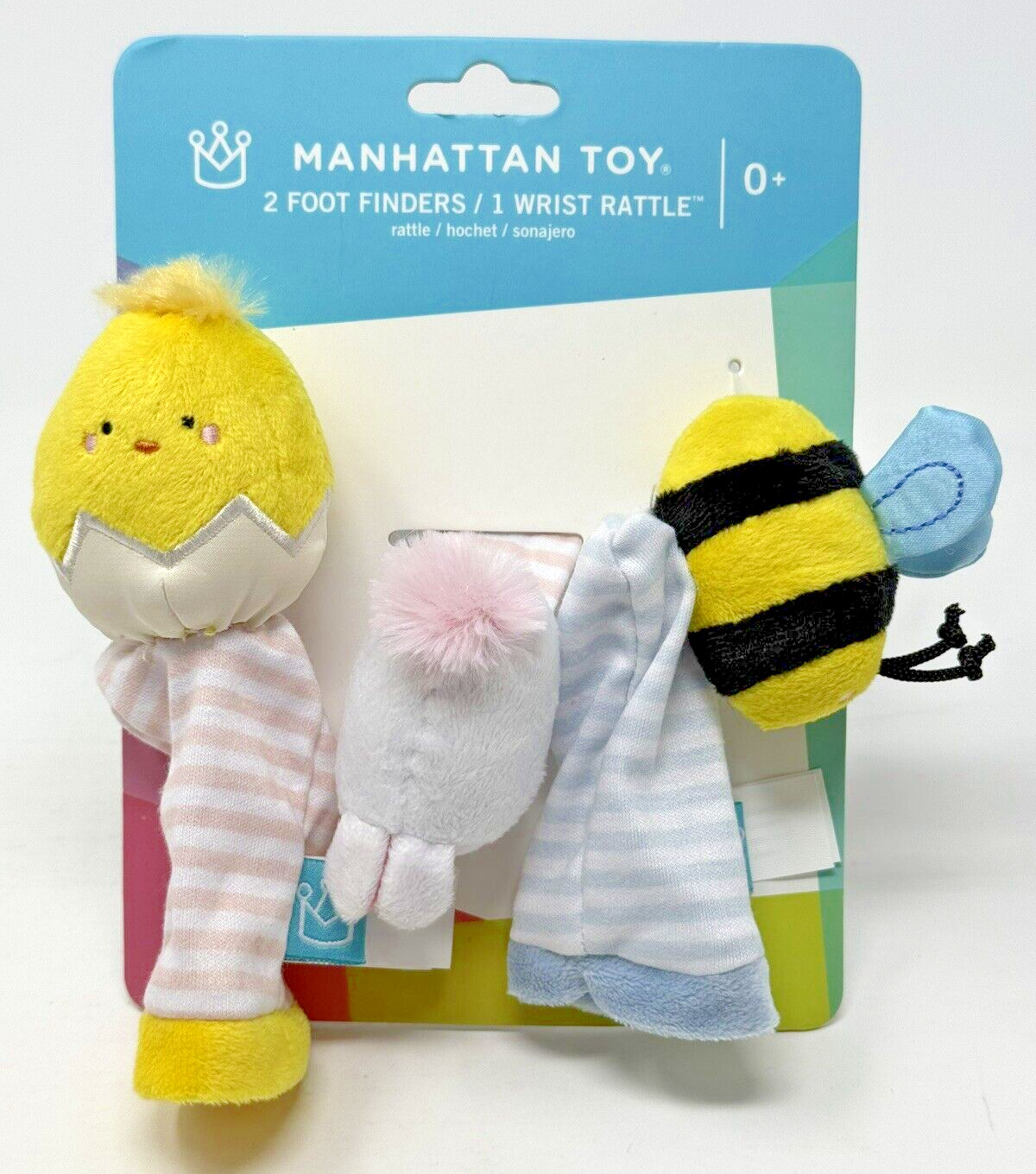 Manhattan Toy Infant Baby 2 Foot Finders 1 Wrist Rattle Play Set – Spring Easter