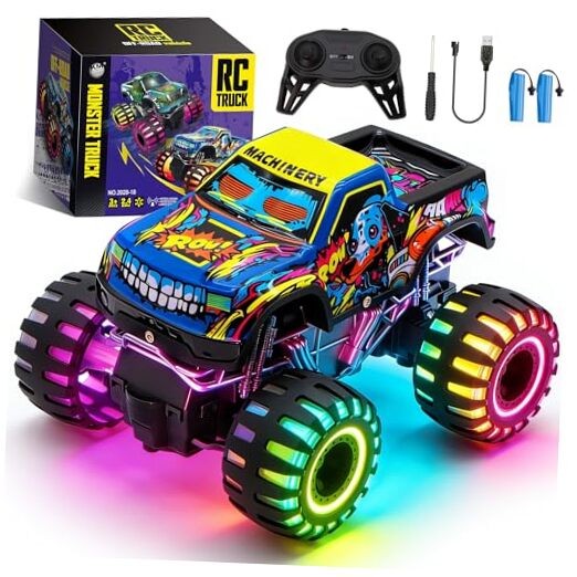 Remote Control Monster Truck Toys for Kids, 1:20 Scale 2.4GHz RC Car with
