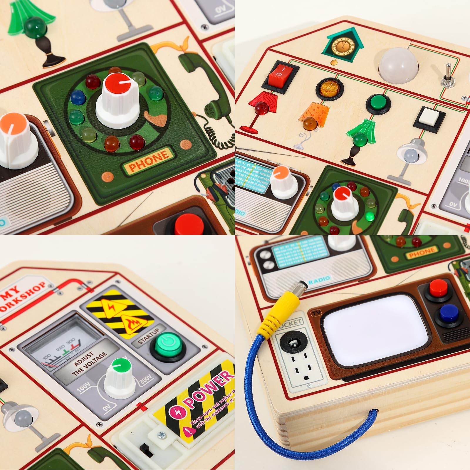 Montessori Wooden Busy Board for Toddlers 3 4 5 Years Old, Wooden Sensory Tod…
