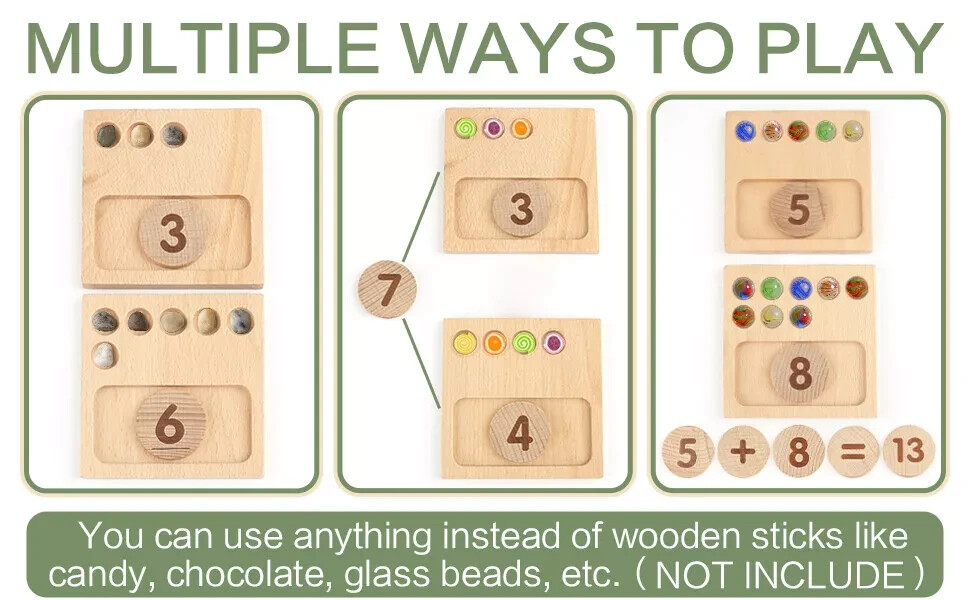 Montessori Toys – Counting Peg Board for Kids – Montessori Math and Numbers f…