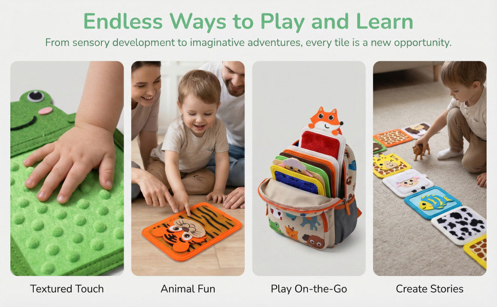 10Pcs Sensory Mats Tactile Wall Mats Cute Felt Exercise Textured Sensory Tiles