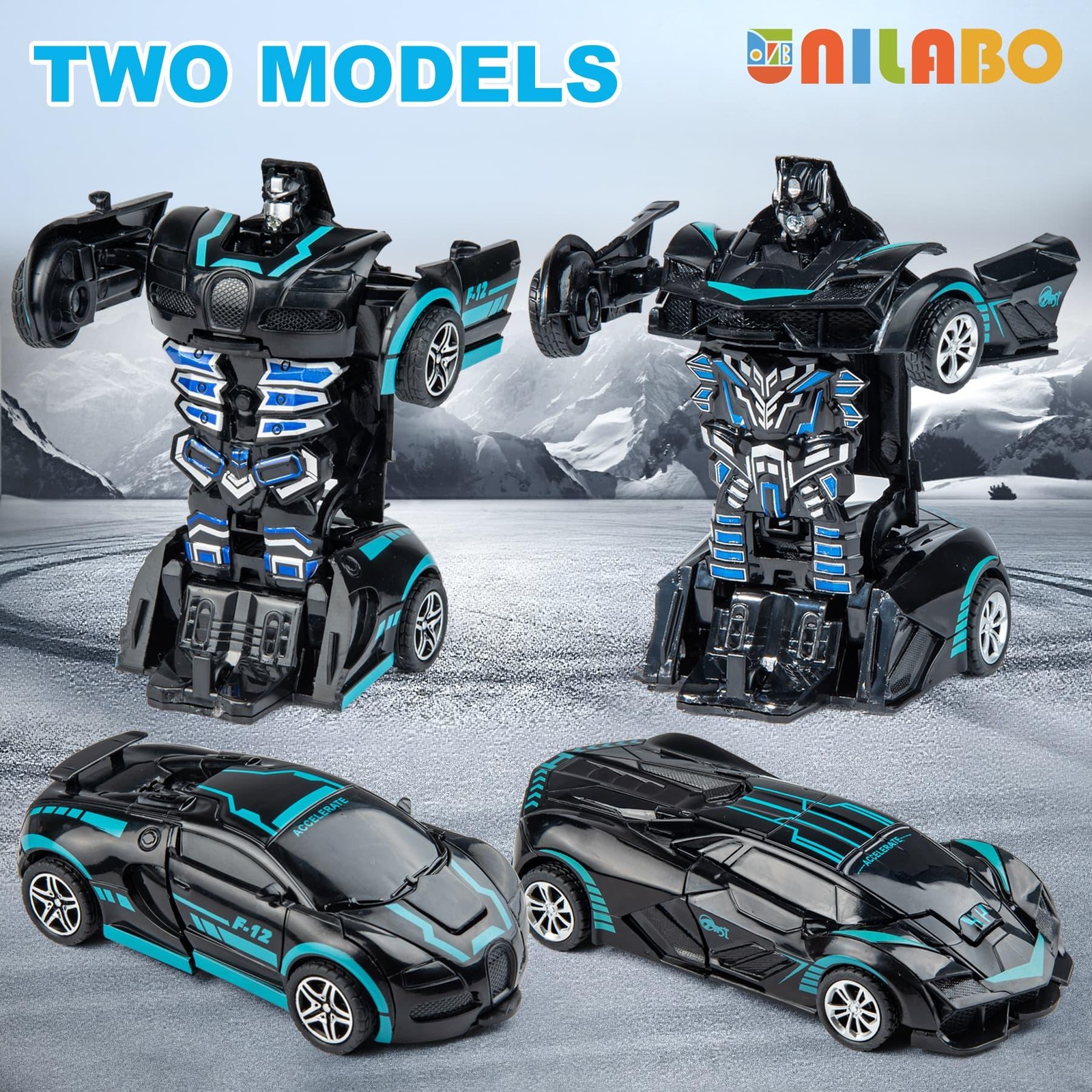 Transformable Robot Sports Car Toy Educational Kids Gift Colorful Play Fun