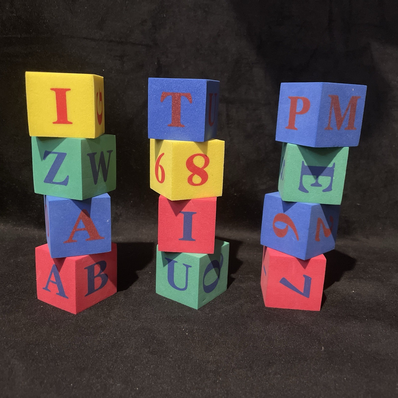 Extremely Rare VHTF 12 Foam Alphabet And Number Blocks Baby Einstein