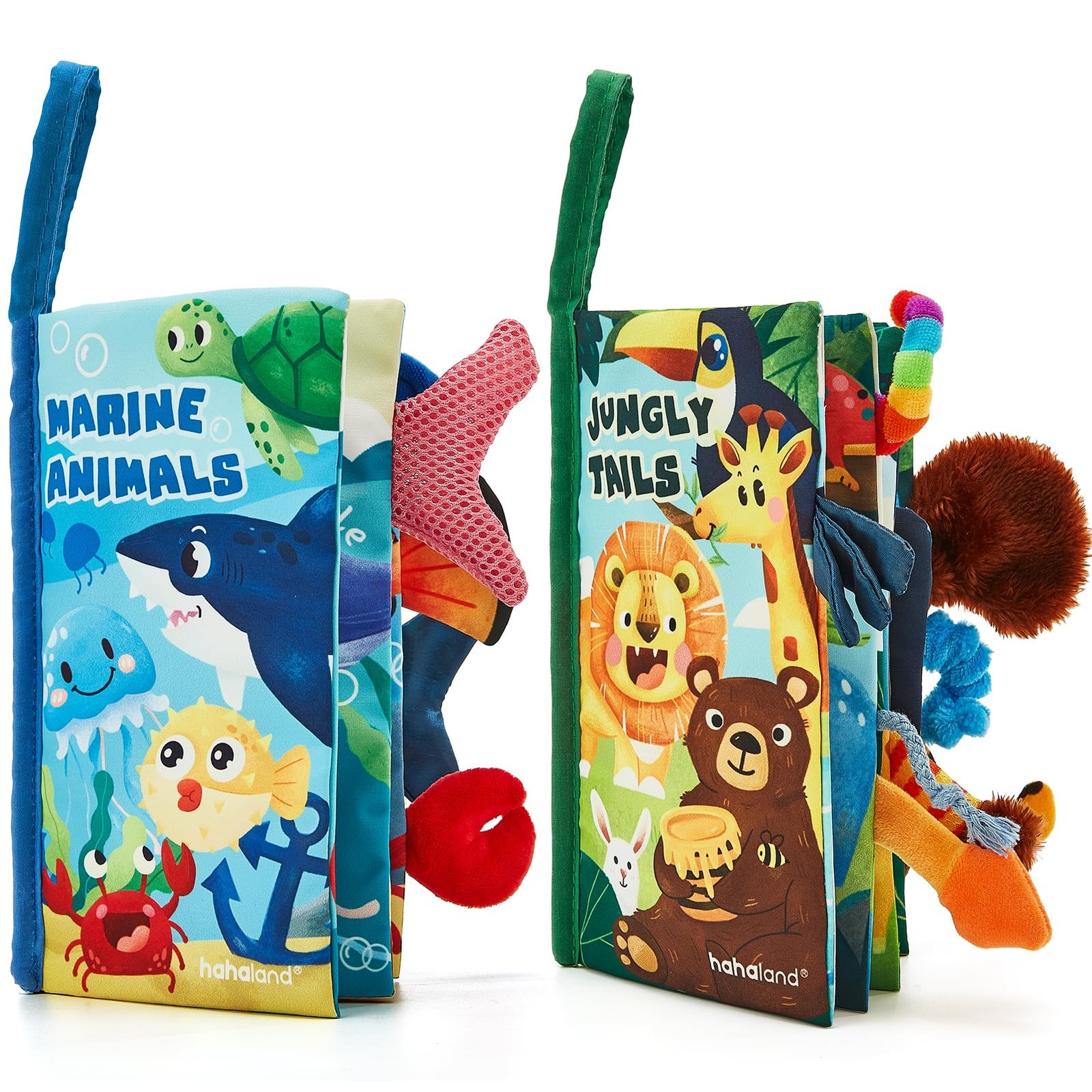 hahaland Baby Toys 0-6 Months – Crinkle Books for Babies Large, Multicolored