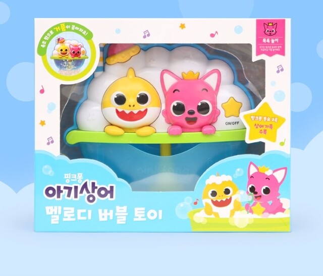 Pinkfong Baby Shark Melody Bubble Toy Bath Play For Baby Korean 3 Songs