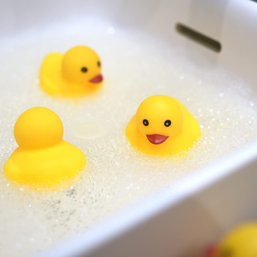 CICITOYWO Yellow Rubber Ducks, 10pcs Preschool Bath Toys Small,