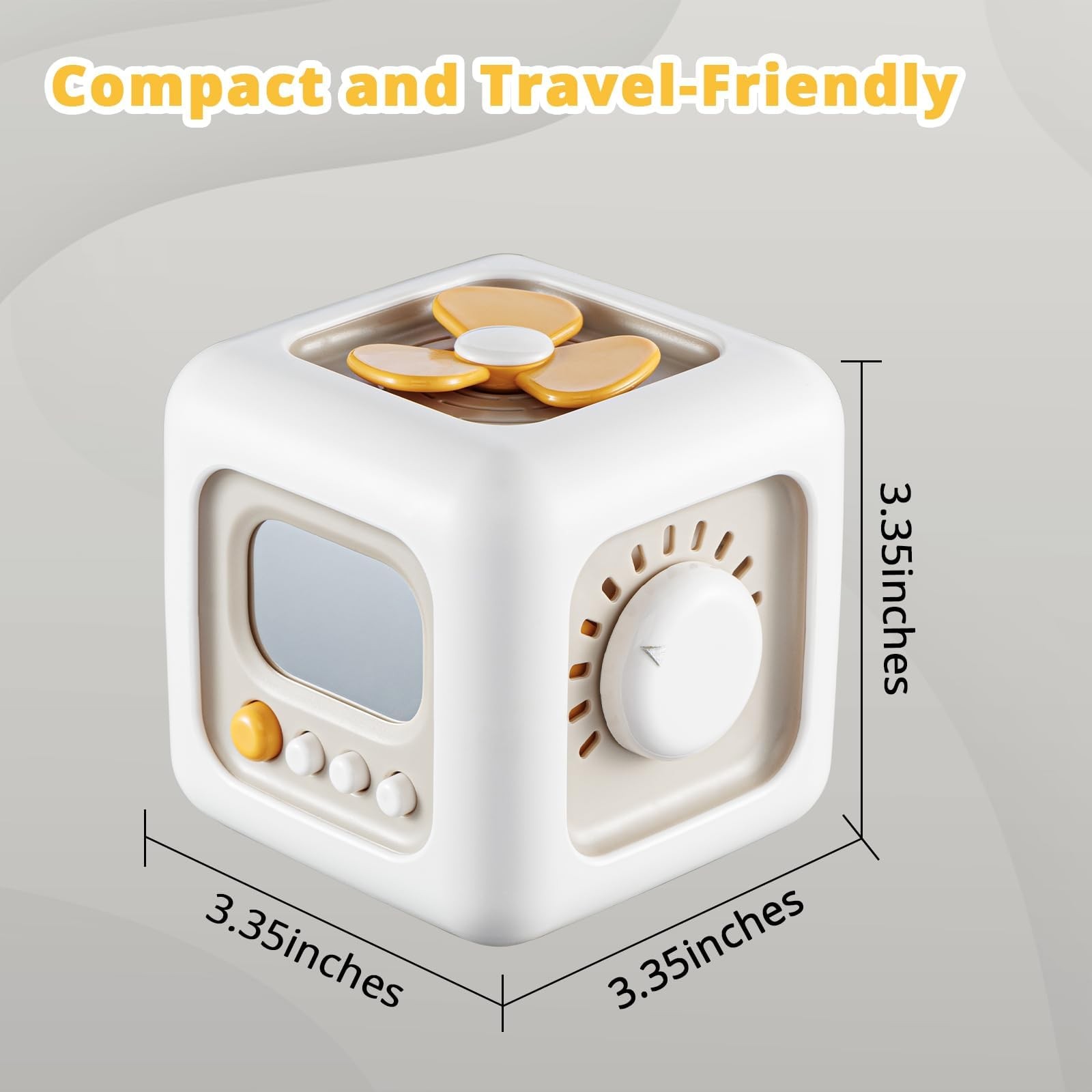 SOCBTNSO Busy Cube Toy for 1 Year Old Boy, Montessori Toys Medium, Off-white