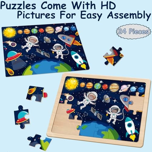 Puzzles for Kids Ages 4-6, 24 Pieces Wooden Puzzles for Toddler Kids Puzzles