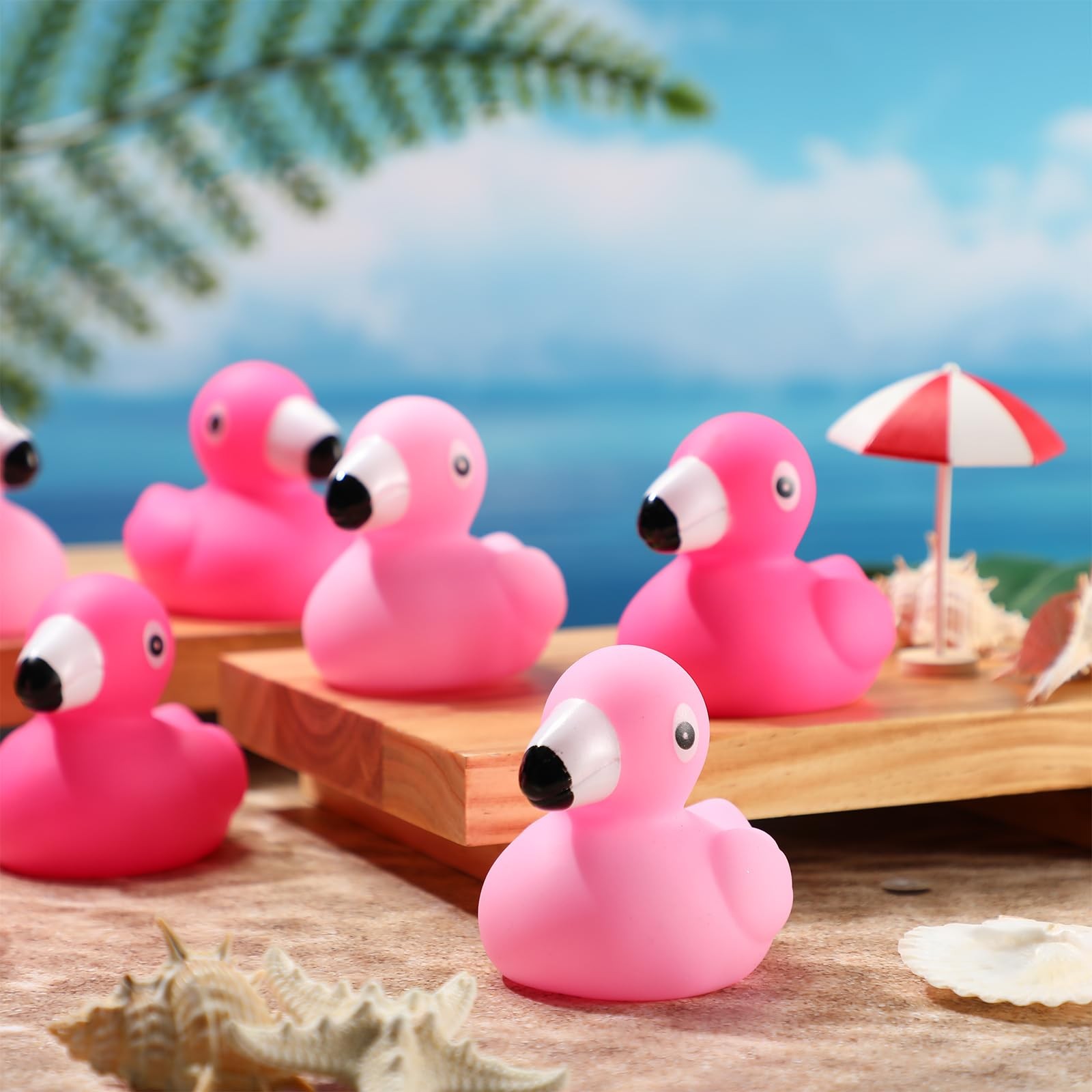 Jerify 150 Pcs Flamingo Rubber Duck Bulk Pink Kids Bath Toys Floating Ducks