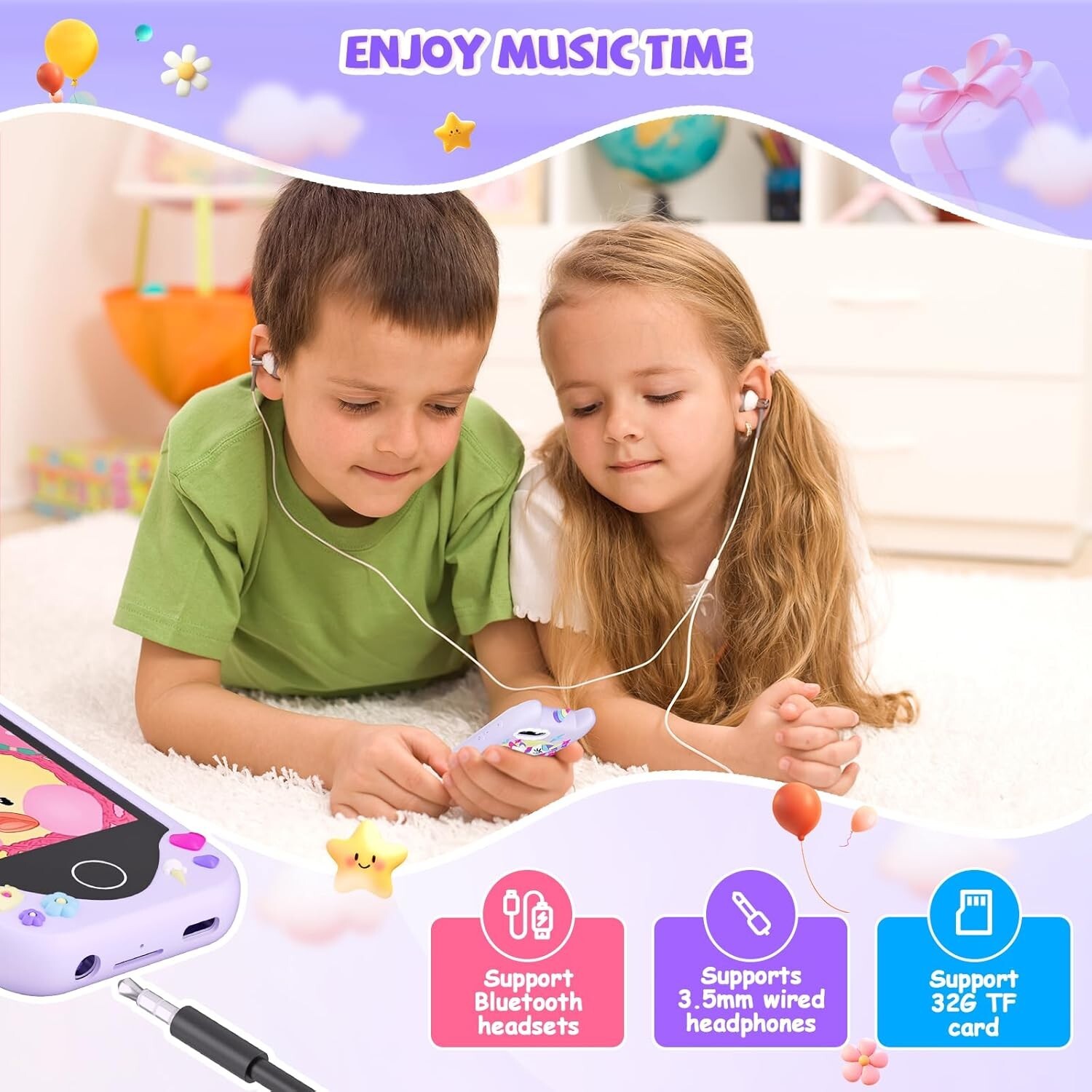 Multifunctional Kids Smart Phone – Learning Games & Music for Ages 3-6 Girls