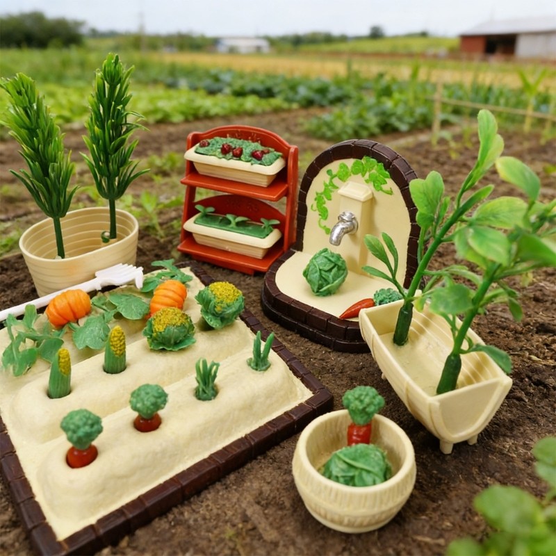 Interactive Gardening Scene Tool Set for Parent Child Activity Doll House Decors