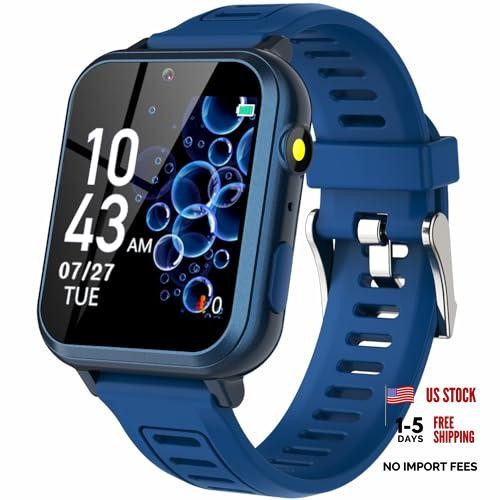 Blue Kids’ Smart Watch with 24 Puzzle Games – HD Touch Screen Camera – Video