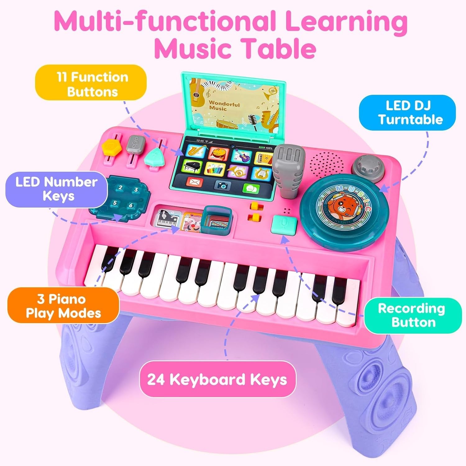 Fisher-Price Laugh and Learn Baby and Toddler Toy Mix and Learn DJ Table Musi