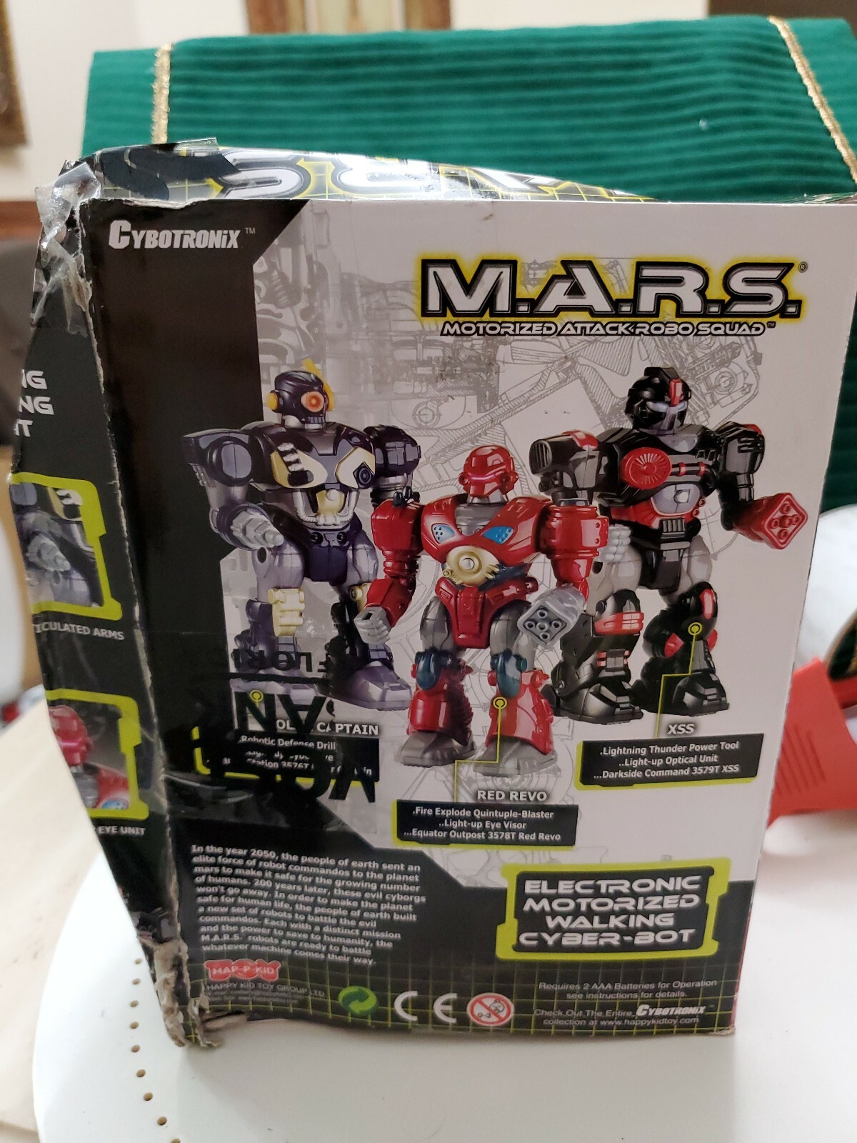 M.A.R.S. Motorized Walking Cyber Bot Attack Robot Polar Captain. DAMAGE BOX