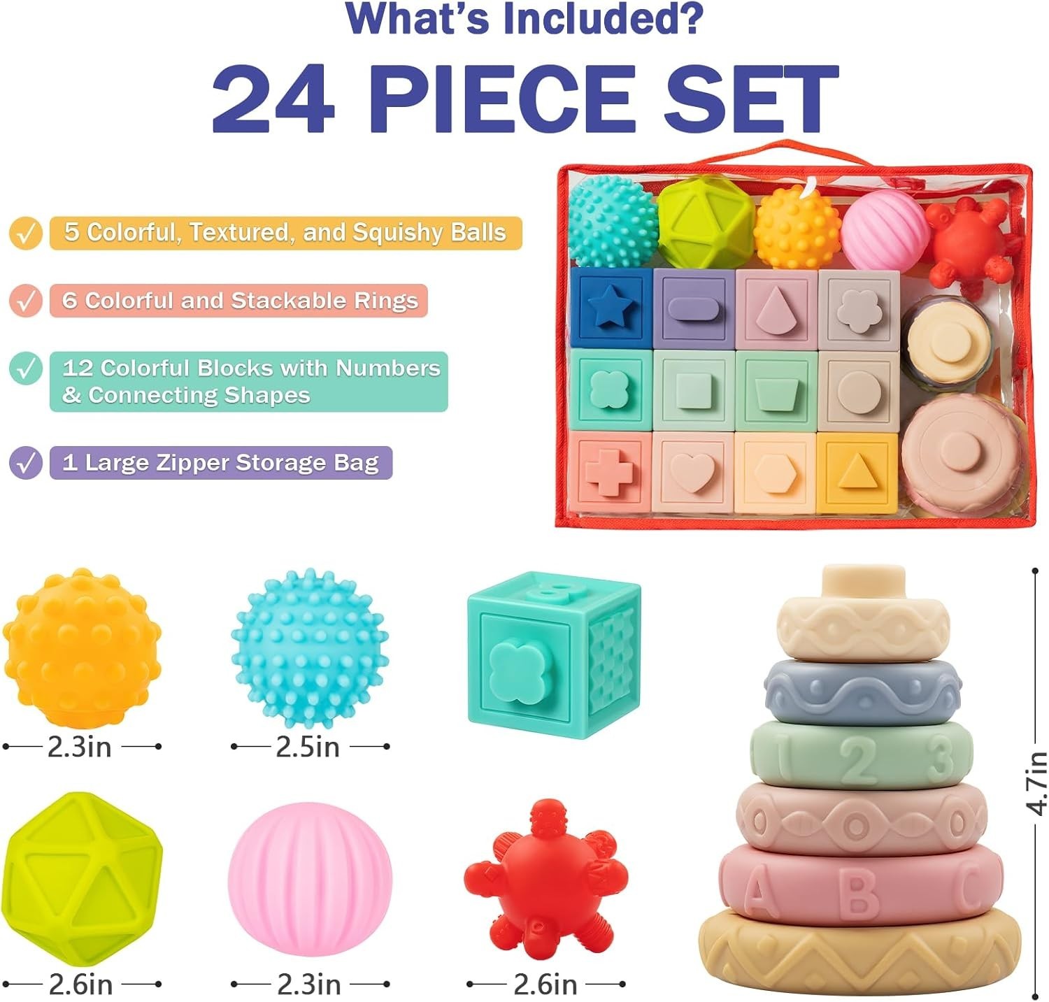 Baby Toys 6-12 , Montessori Toy for Babies 6-12 , Incl Stacking Building Bloc…