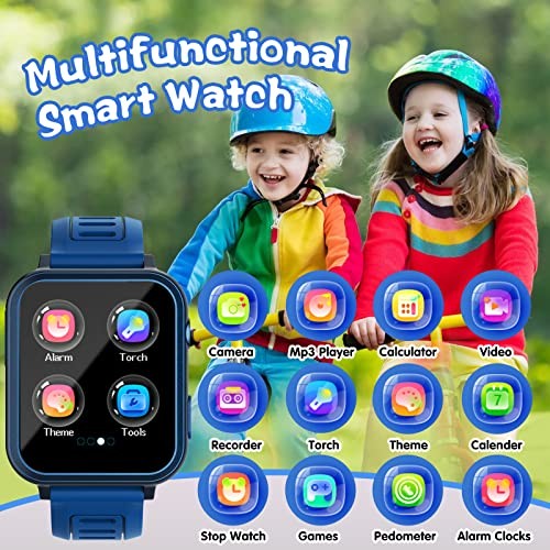 Blue Kids’ Smart Watch with 24 Puzzle Games – HD Touch Screen Camera – Video