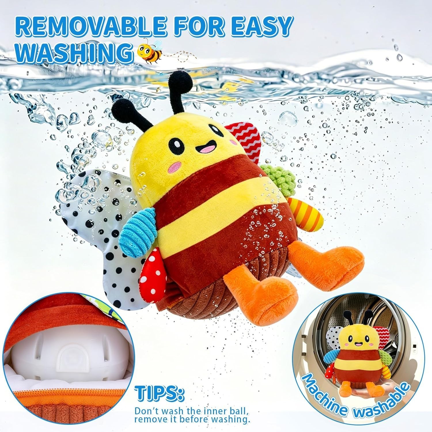 Musical Dancing Bee Plush Toy Rechargeable Baby Sensory Crawling 6-18M