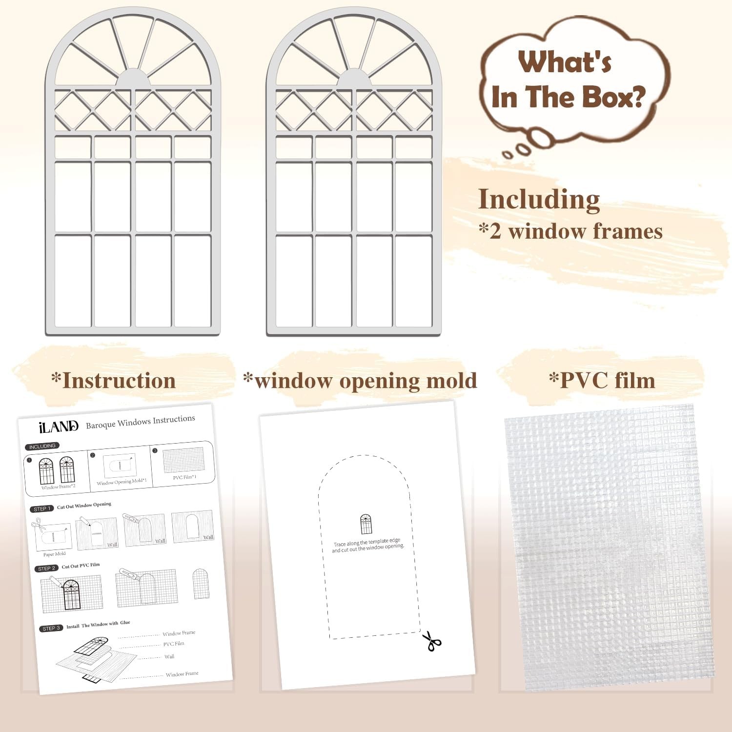 iLAND 1/12 Scale Accessories of Dollhouse Window, Wooden DIY Dollhouse Buildi…