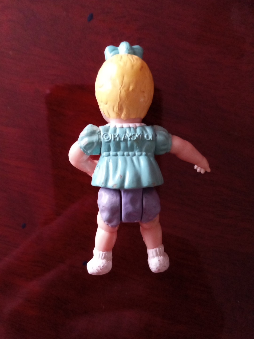 Loving Family Playskool Dollhouse Blonde Baby Girl Doll Teal Lavender Toddler