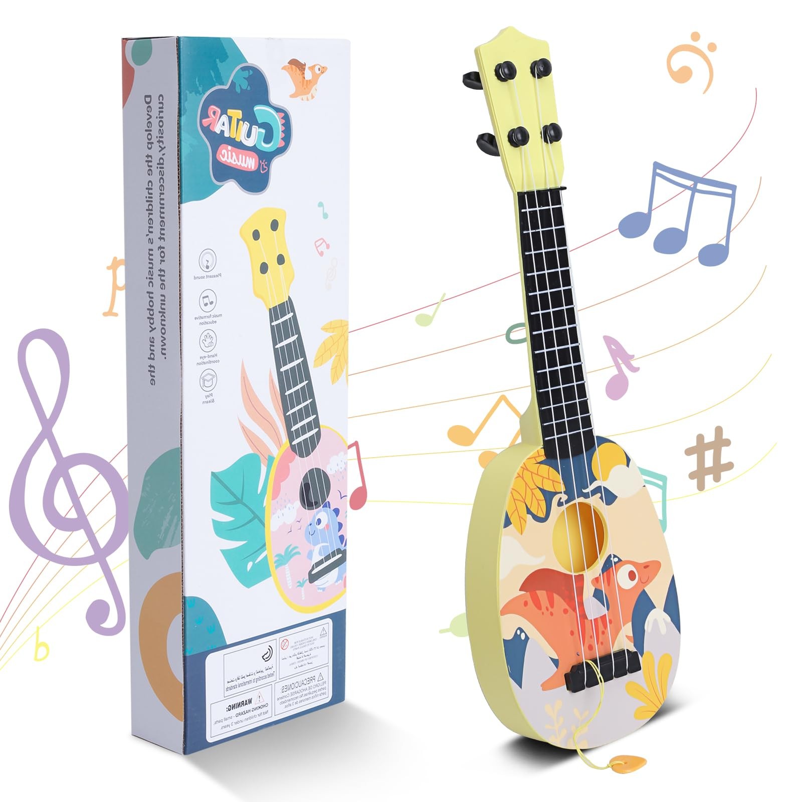 YOLOPLUS+ Kids Toy Ukulele, Kids Guitar Musical Toy,17 Inch 4 Steel Strings, …