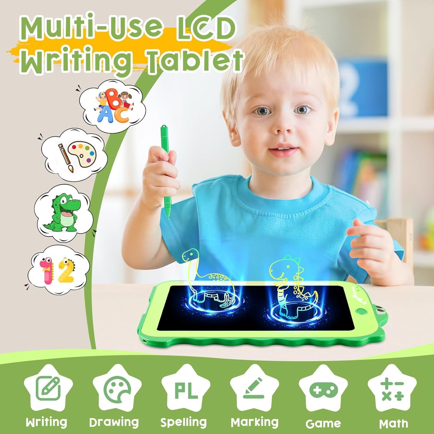 LCD Writing Tablet for Kids, Colorful Toddlers Toys Drawing Board, Educationa…